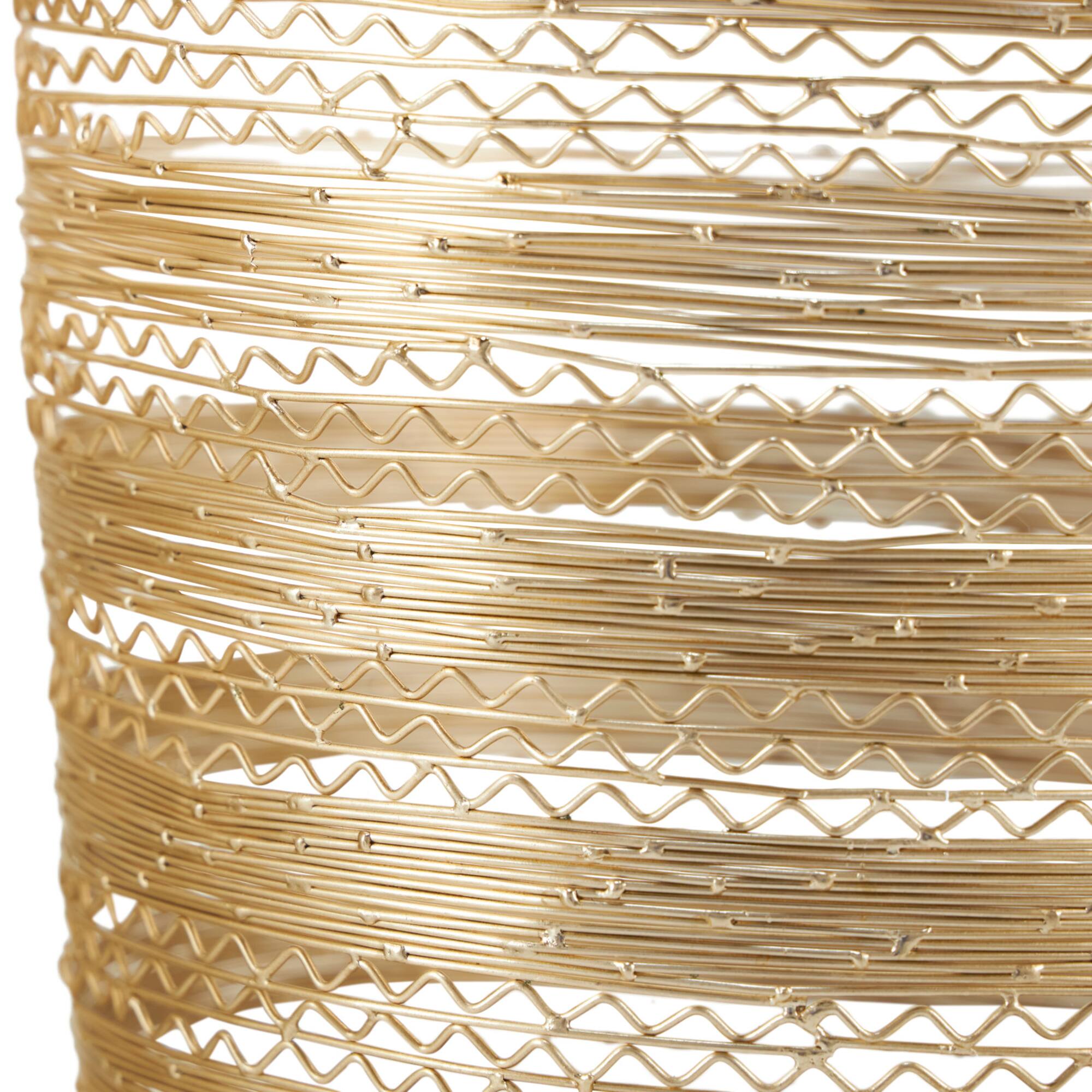 Gold Metal Open Frame Wire Storage Basket Set